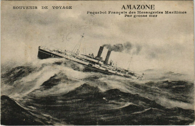 Carte postale ancienne Amazone Paquebot Francais Ships