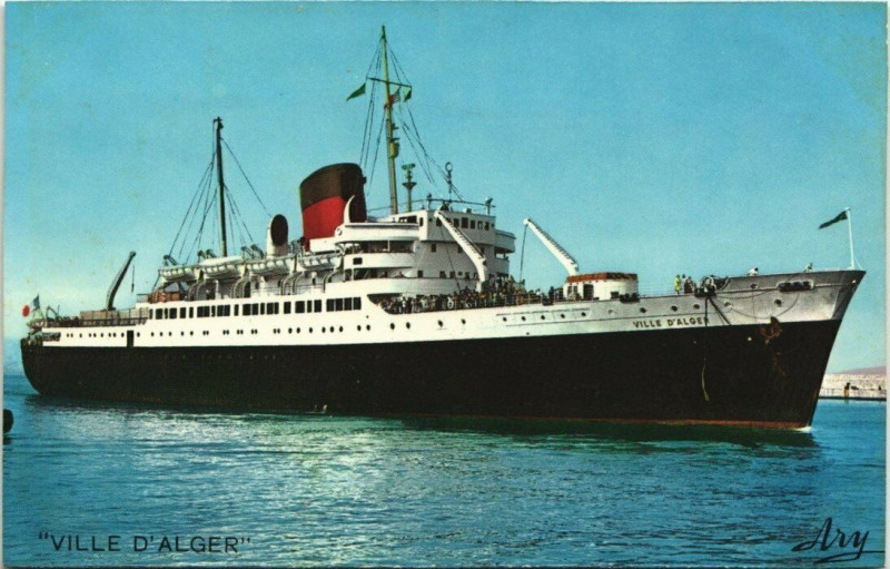 Carte postale ancienne Ville d'Alger Ships