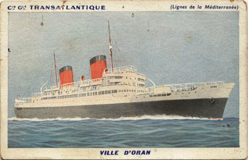 Carte postale ancienne Ville d'Oran Ships