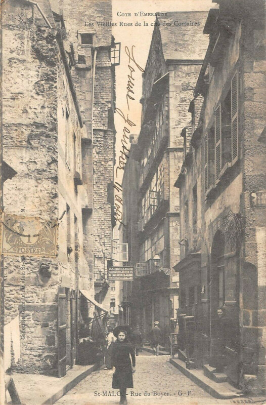 Carte postale ancienne Saint Malo Rue Du Boyer à Saint-Malo