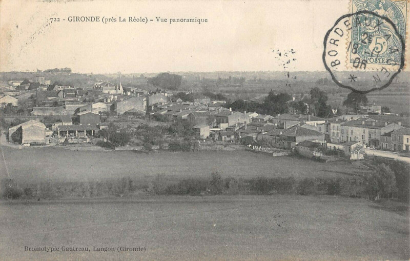 Carte postale ancienne Gironde Pres La Reole Vue Panoramique