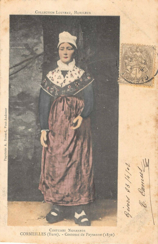 Carte postale ancienne Costumes Normands Cormeilles Costume De Paysanne à Cormeilles