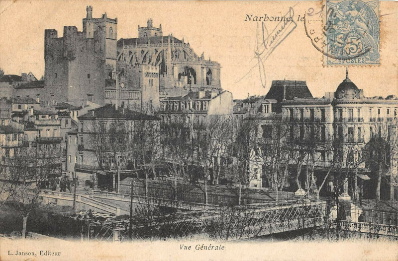 Carte postale ancienne Narbonne vue generale à Narbonne