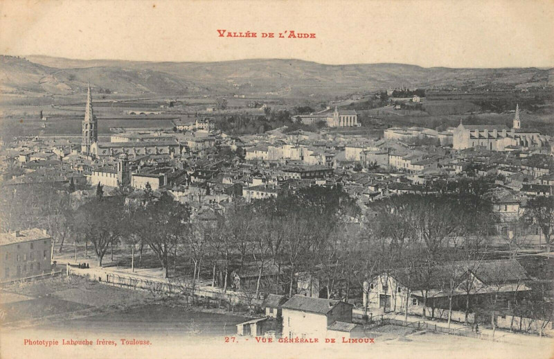 Carte postale ancienne Vue Generale De Limoux à Limoux