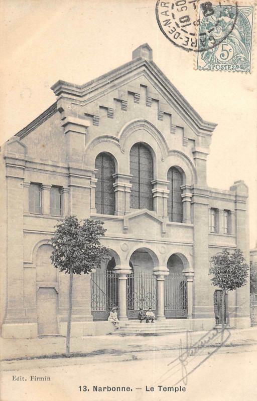 Carte postale ancienne Narbonne Le Temple à Narbonne