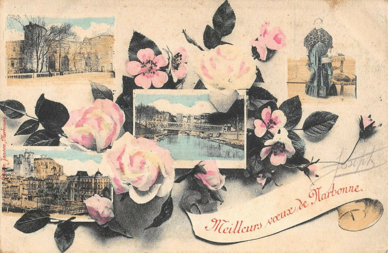 Carte postale ancienne Meilleurs Voeux De Narbonne à Narbonne
