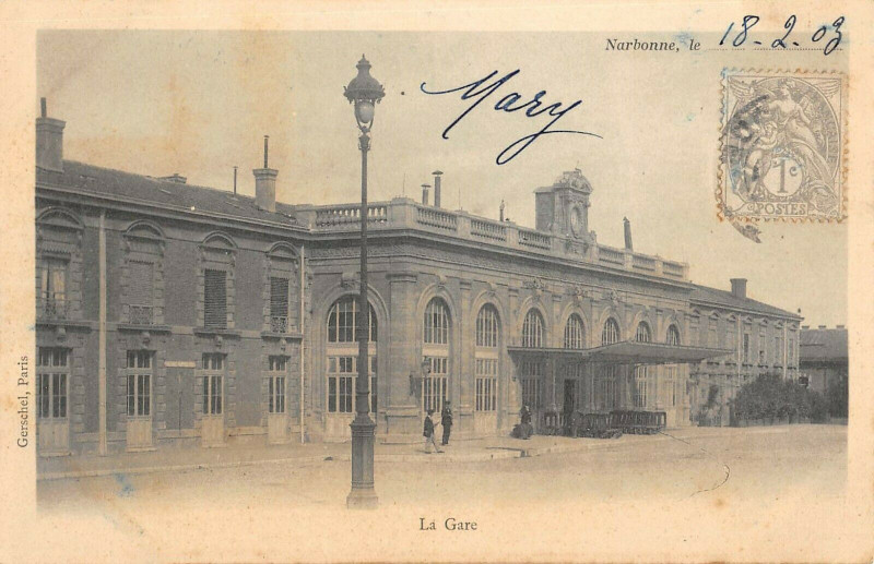 Carte postale ancienne Narbonne La Gare à Narbonne