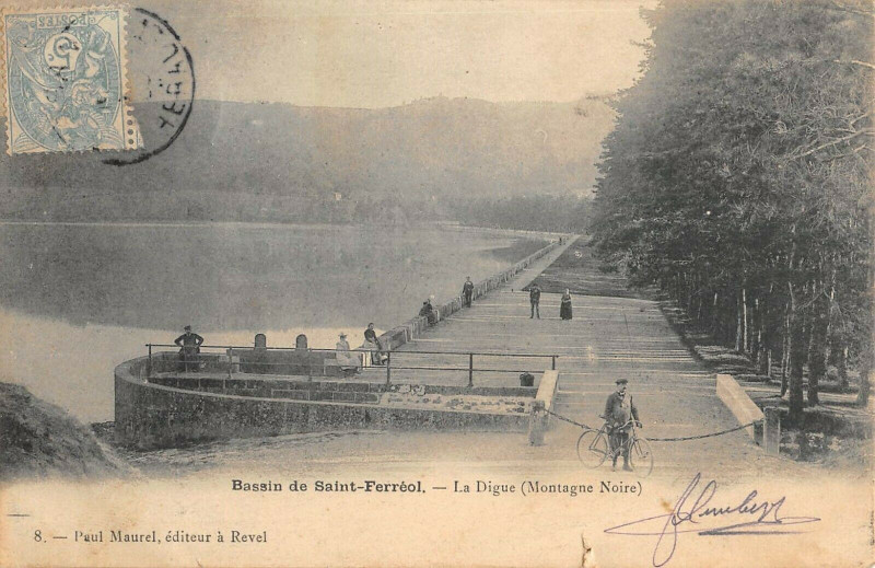 Carte postale ancienne Bassin De Saint Ferreol La Digue Montagne Noire