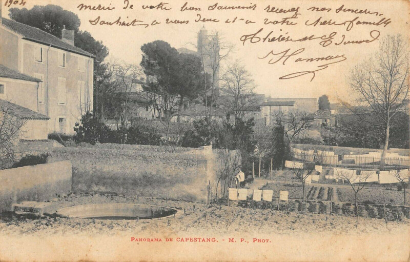 Carte postale ancienne Panorama De Capestang à Capestang
