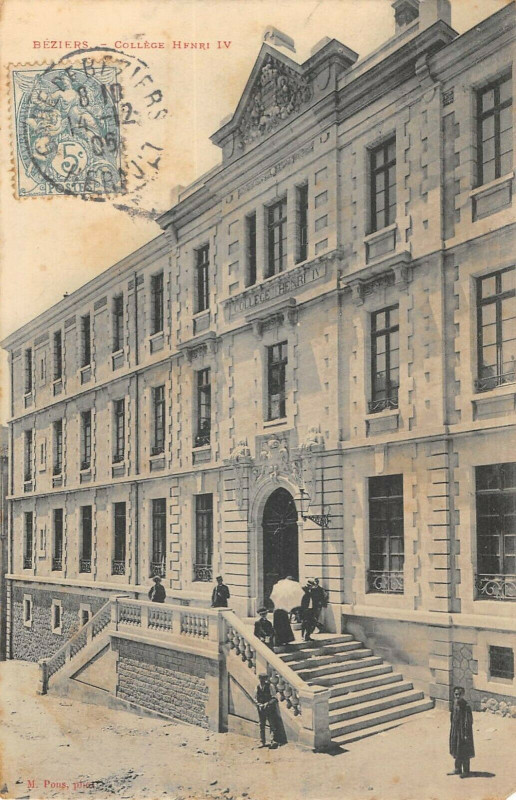 Carte postale ancienne Beziers College Henri Iv