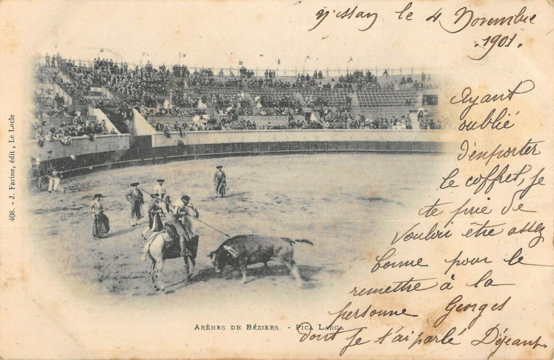 Carte postale ancienne Arenes De Beizers Pica Larga