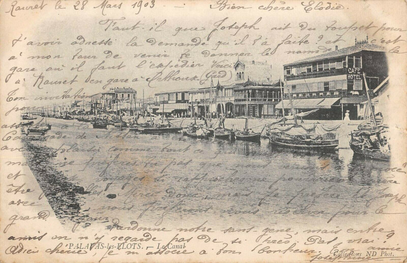 Carte postale ancienne Palavas Les Flots Le Canal à Palavas-les-Flots