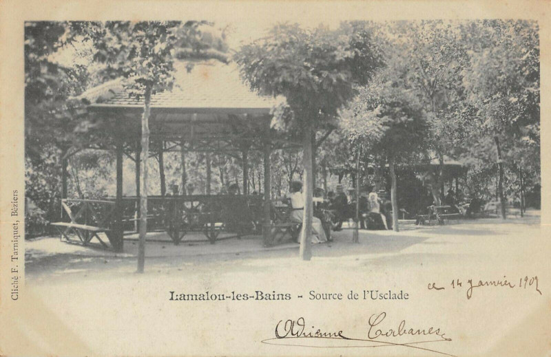 Carte postale ancienne Lamalou Les Bains Source De L'Usclade à Lamalou-les-Bains