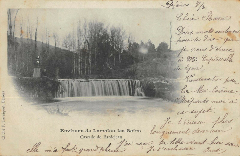 Carte postale ancienne Environs De Lamalou Les Bains Cascade De Bardejean à Lamalou-les-Bains