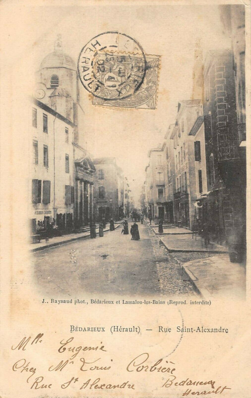 Carte postale ancienne Bedarieux Rue Saint Alexandre