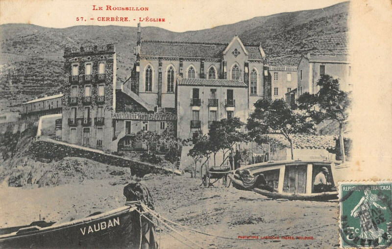 Carte postale ancienne Cerbere L'Eglise