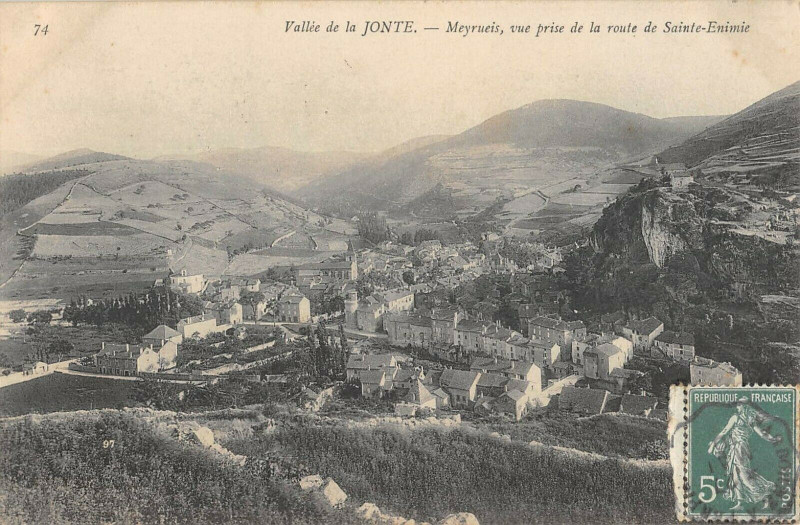 Carte postale ancienne Vallee De La Jonte Meyrueis à Meyrueis
