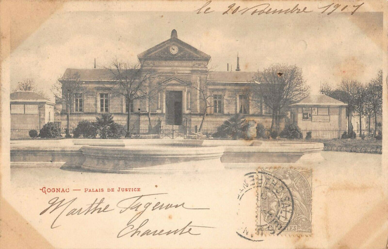 Carte postale ancienne Cognac Palais De Justice à Cognac