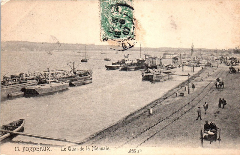 Carte postale ancienne Bordeaux - Quai de la Monnaie 1