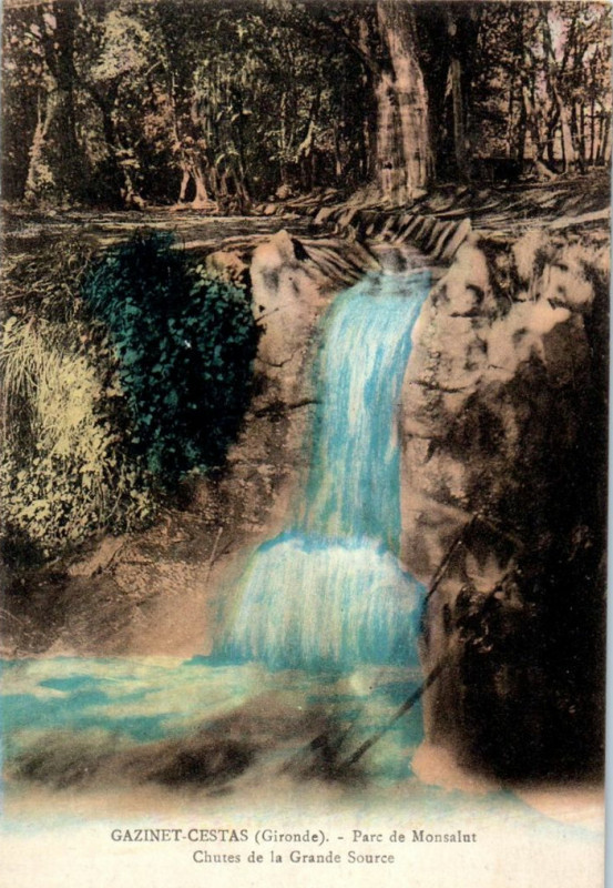 Carte postale ancienne Gazinet - cascade de la grande source 2a