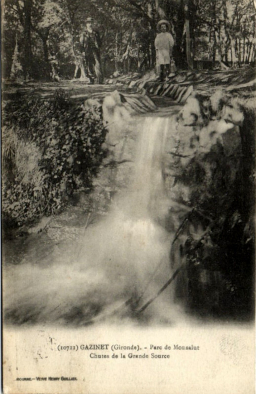 Carte postale ancienne Gazinet - Cascade de la grande source 2b