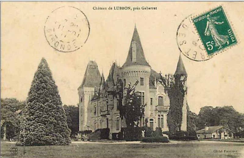 Carte postale ancienne Gabarret (Landes) - Château de Lubbon 1