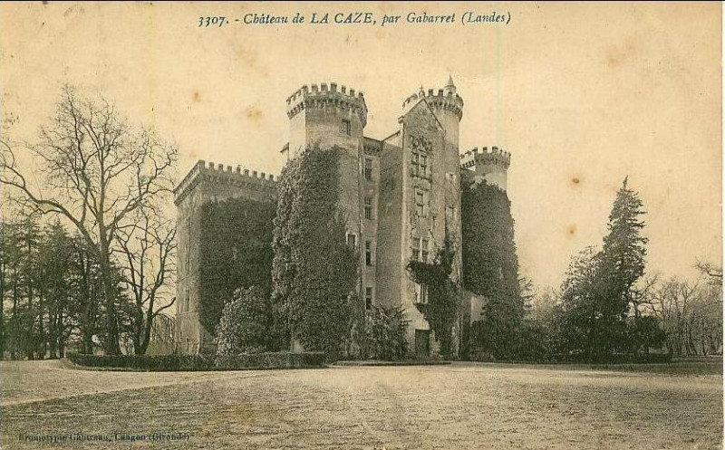Carte postale ancienne Gabarret (Landes) - Château de la Caze 3