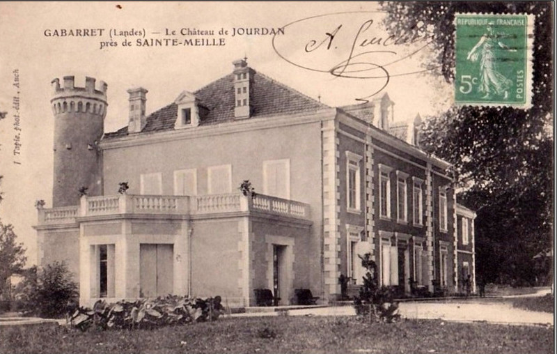 Carte postale ancienne Gabarret (Landes) - Château de Jourdan 1