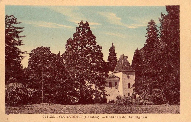 Carte postale ancienne Gabarret (Landes) - Château de Baudignan 1