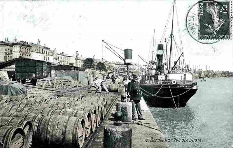 Carte postale ancienne Bordeaux vu des quais