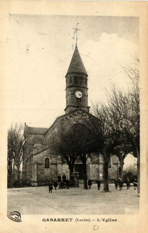 Carte postale ancienne Gabarret (Landes) - Eglise 1
