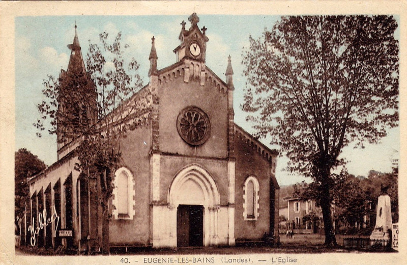Carte postale ancienne Eugénie-les-bains (Landes) - Eglise 2