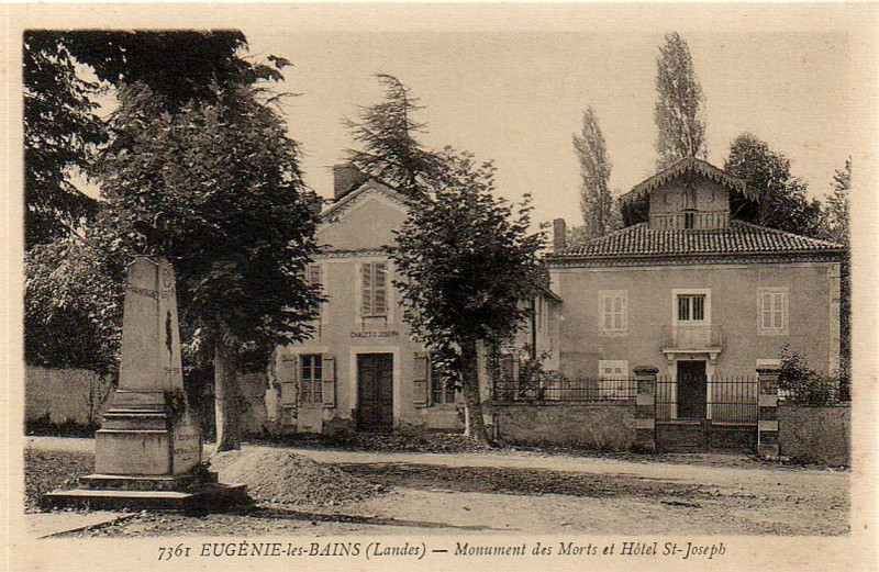 Carte postale ancienne Eugénie-les-bains (Landes) - Monument aux morts 1