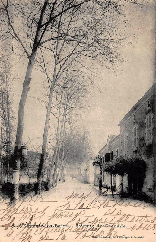 Carte postale ancienne Eugénie-les-bains (Landes) - route de Grenade 2