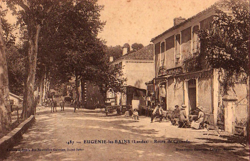 Carte postale ancienne Eugénie-les-bains (Landes) - route de Grenade 4