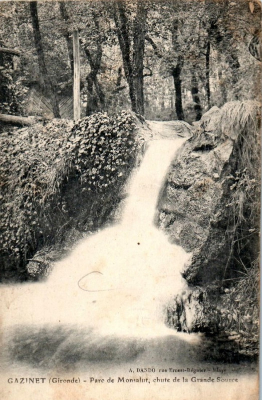 Carte postale ancienne Gazinet - cascade de la grande source 4