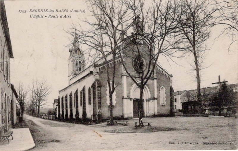 Carte postale ancienne Eugénie-les-bains (Landes) - Eglise 1