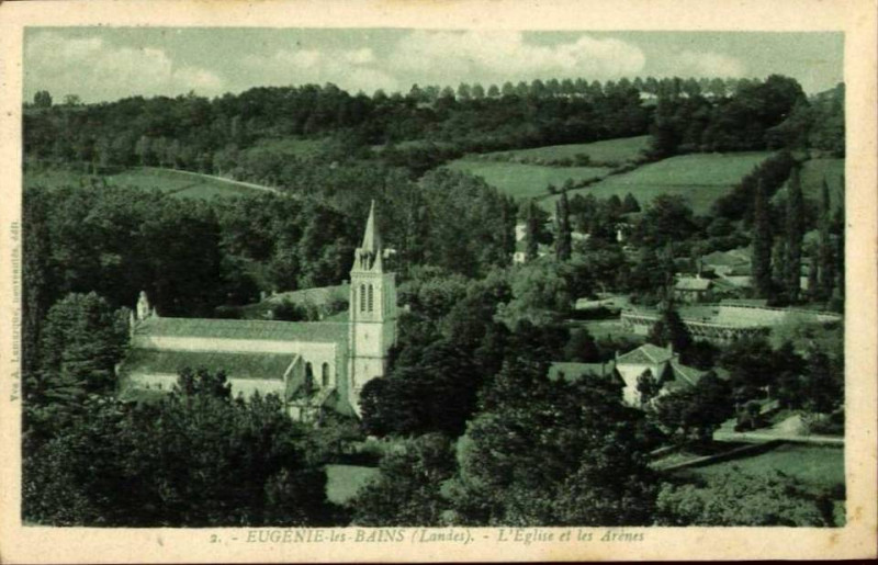 Carte postale ancienne Eugénie-les-bains (Landes) - Eglise 5