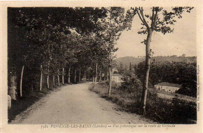 Carte postale ancienne Eugénie-les-bains (Landes) - route de Grenade 5