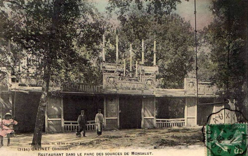 Carte postale ancienne Gazinet - Parc des sources de Monsalut (Restaurant) 12