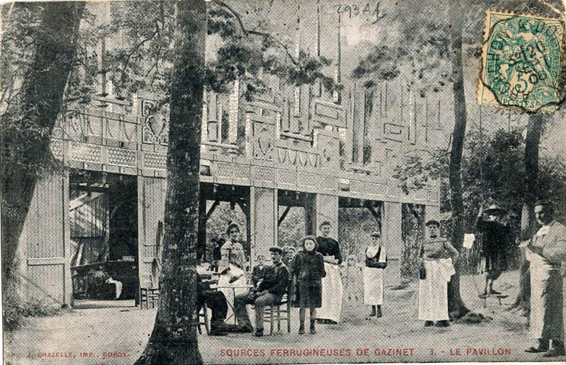 Carte postale ancienne Gazinet - Parc des sources de Monsalut (Restaurant) 5