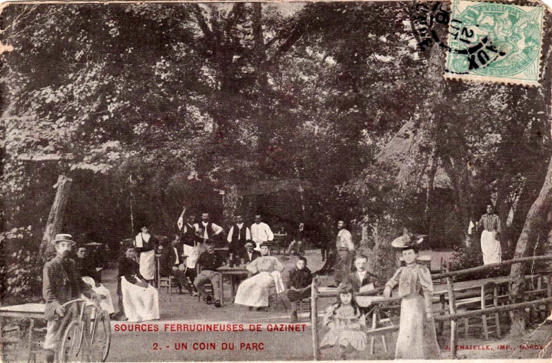 Carte postale ancienne Gazinet - Parc des sources de Monsalut (Restaurant) 7