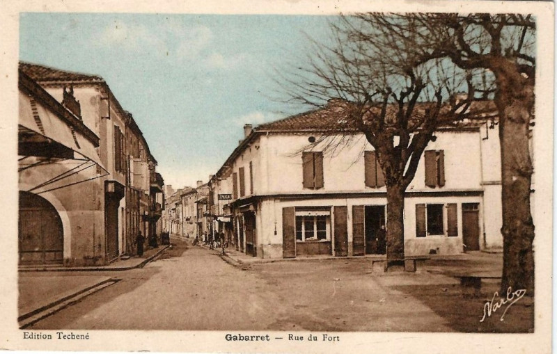 Carte postale ancienne Gabarret (Landes) - rue du Fort 3