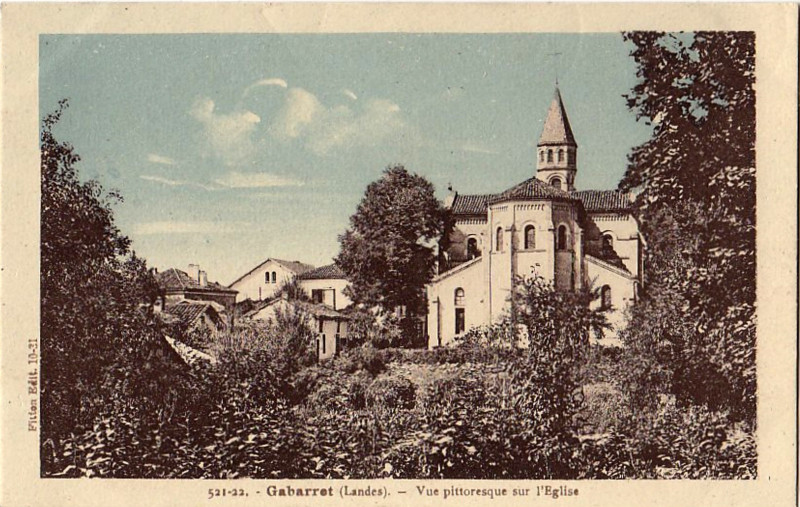 Carte postale ancienne Gabarret (Landes) - vue générale 1