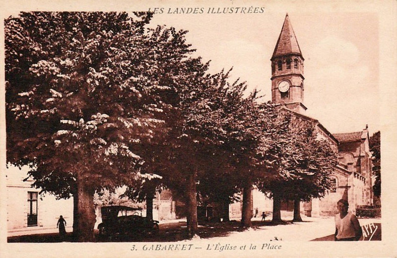 Carte postale ancienne Gabarret (Landes) - église 6