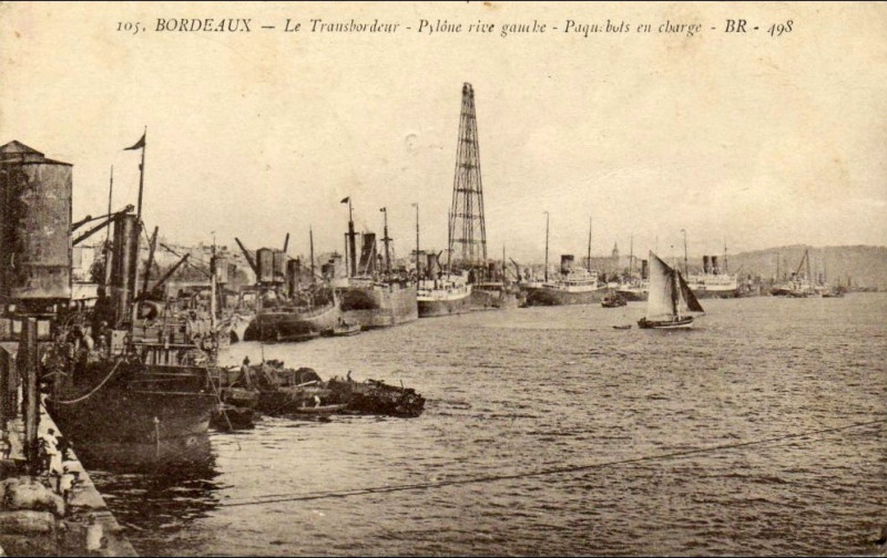 Carte postale ancienne Bordeaux - pont transbordeur 2