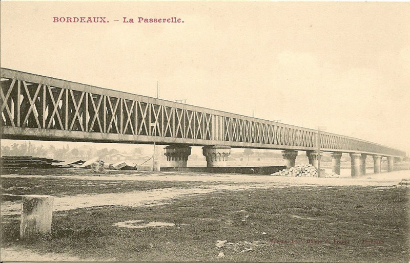 Carte postale ancienne Bordeaux - Passerelle Eiffel 4