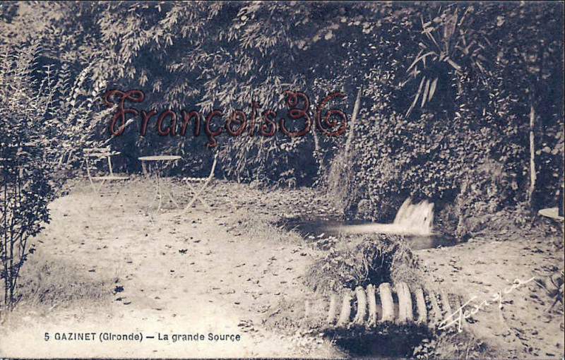 Carte postale ancienne Gazinet - Grande source 1