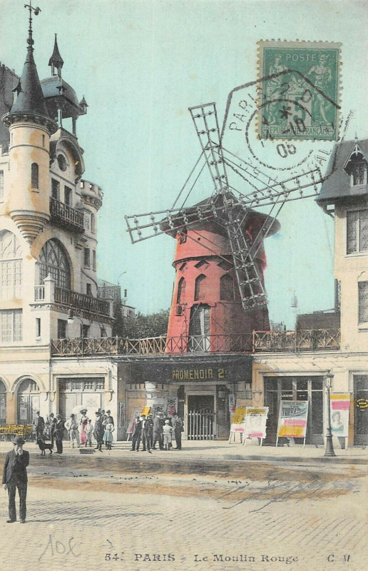 Carte postale ancienne Le Moulin Rouge à Paris 9e