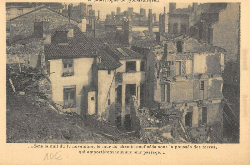 Carte postale ancienne Catastrophe De Lyon Saint Jean Dans La Nuit Du 13 Novembre à Lyon